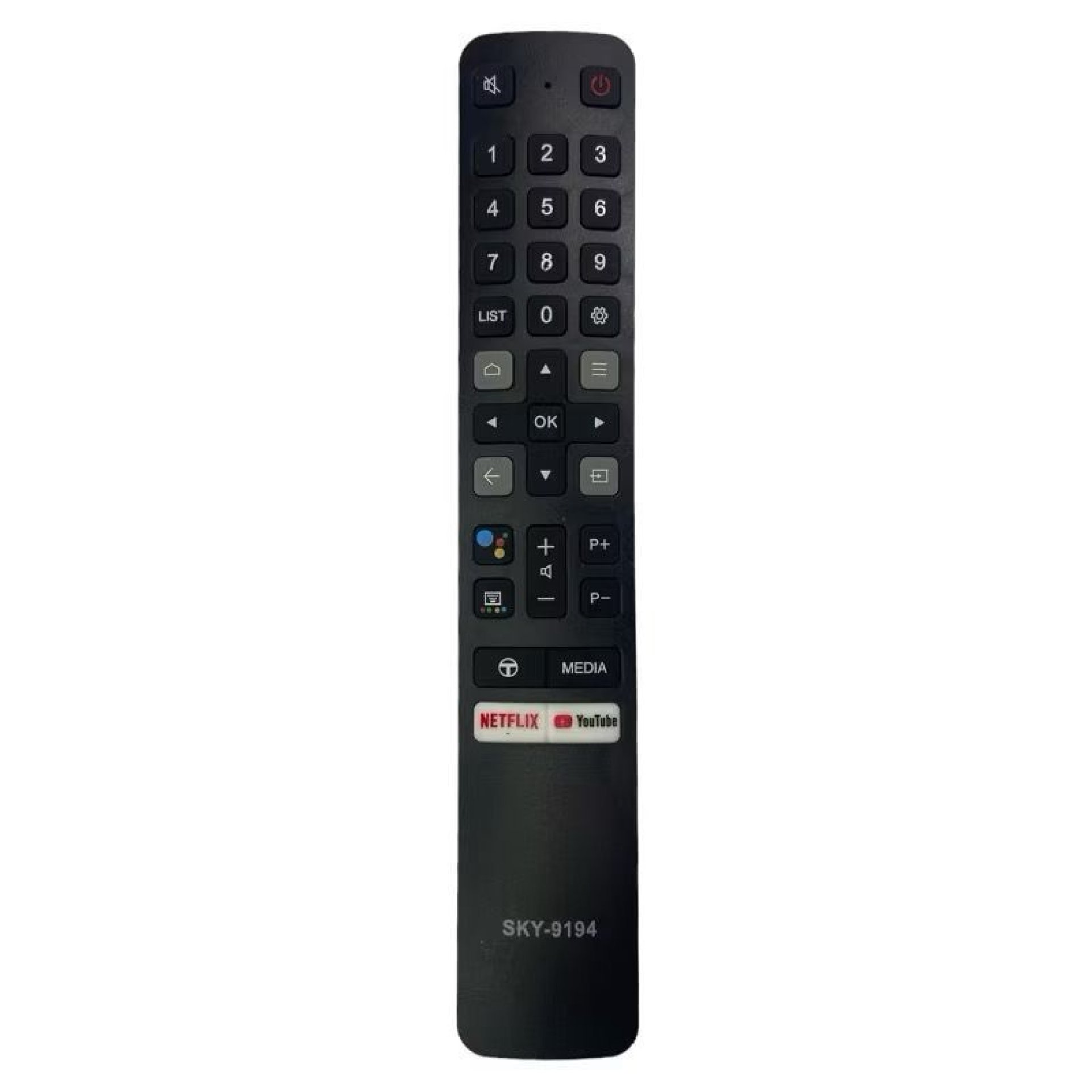 Controle Remoto Tv TCL smart Android com tecla Netflix / YouTube - 9194