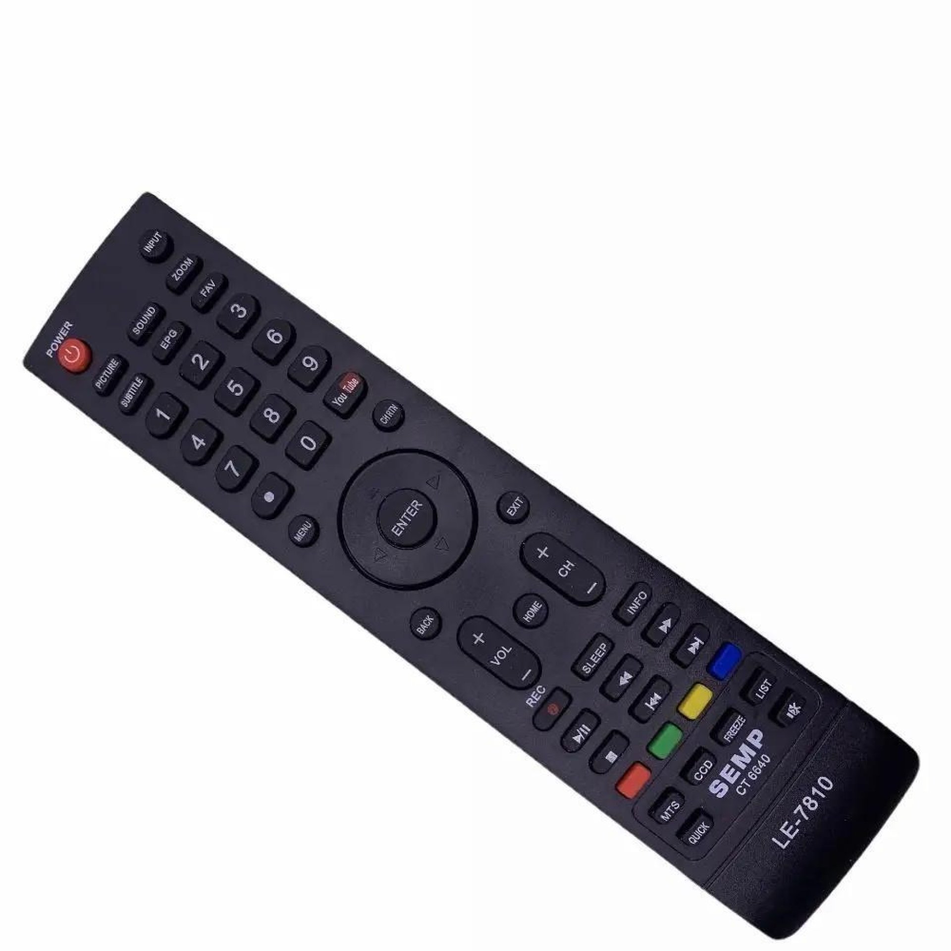 Controle Remoto Tv Semp Smart YouTube 7810 8025