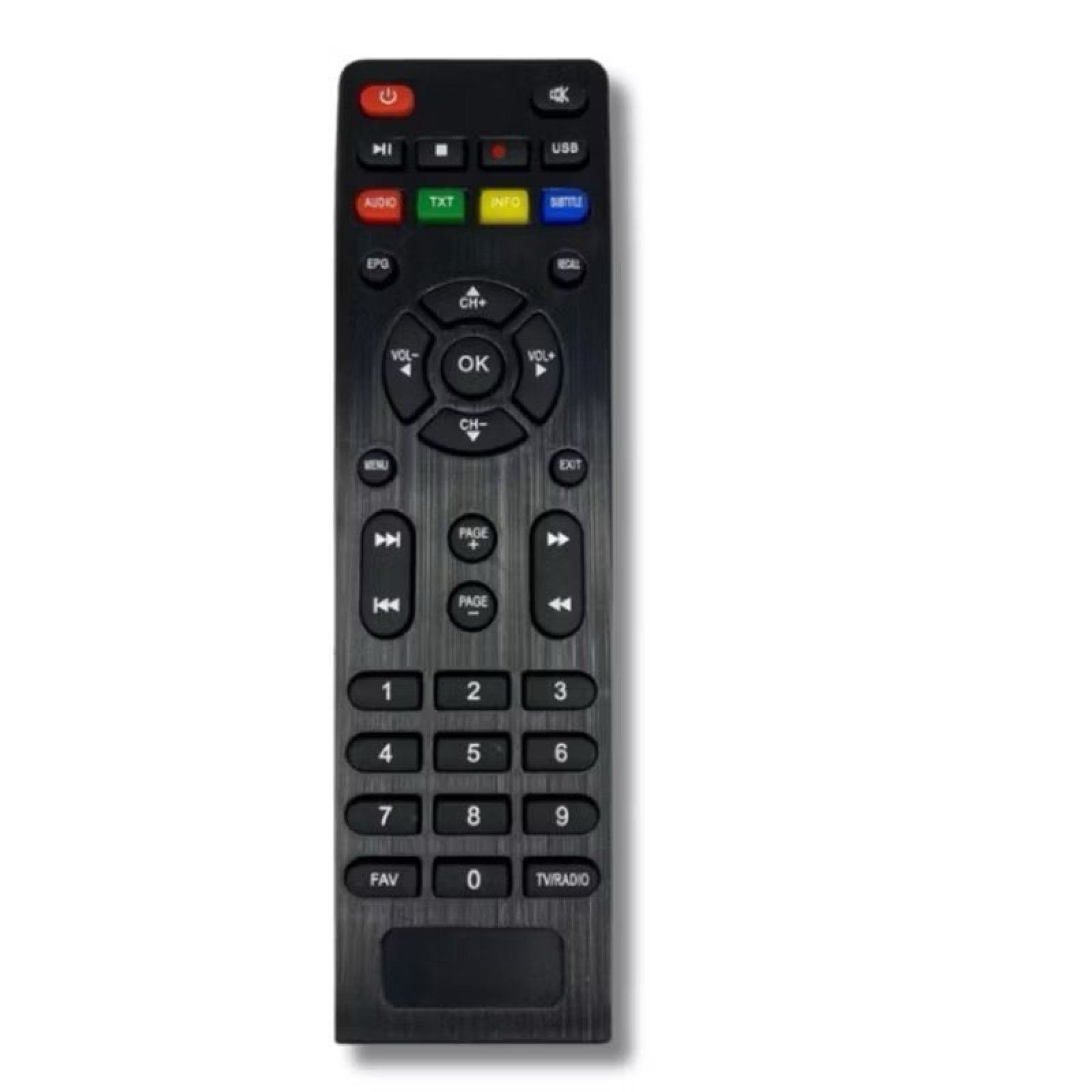 Controle Remoto 9172 para TV com Botões Coloridos e Funções USB e TV Radio