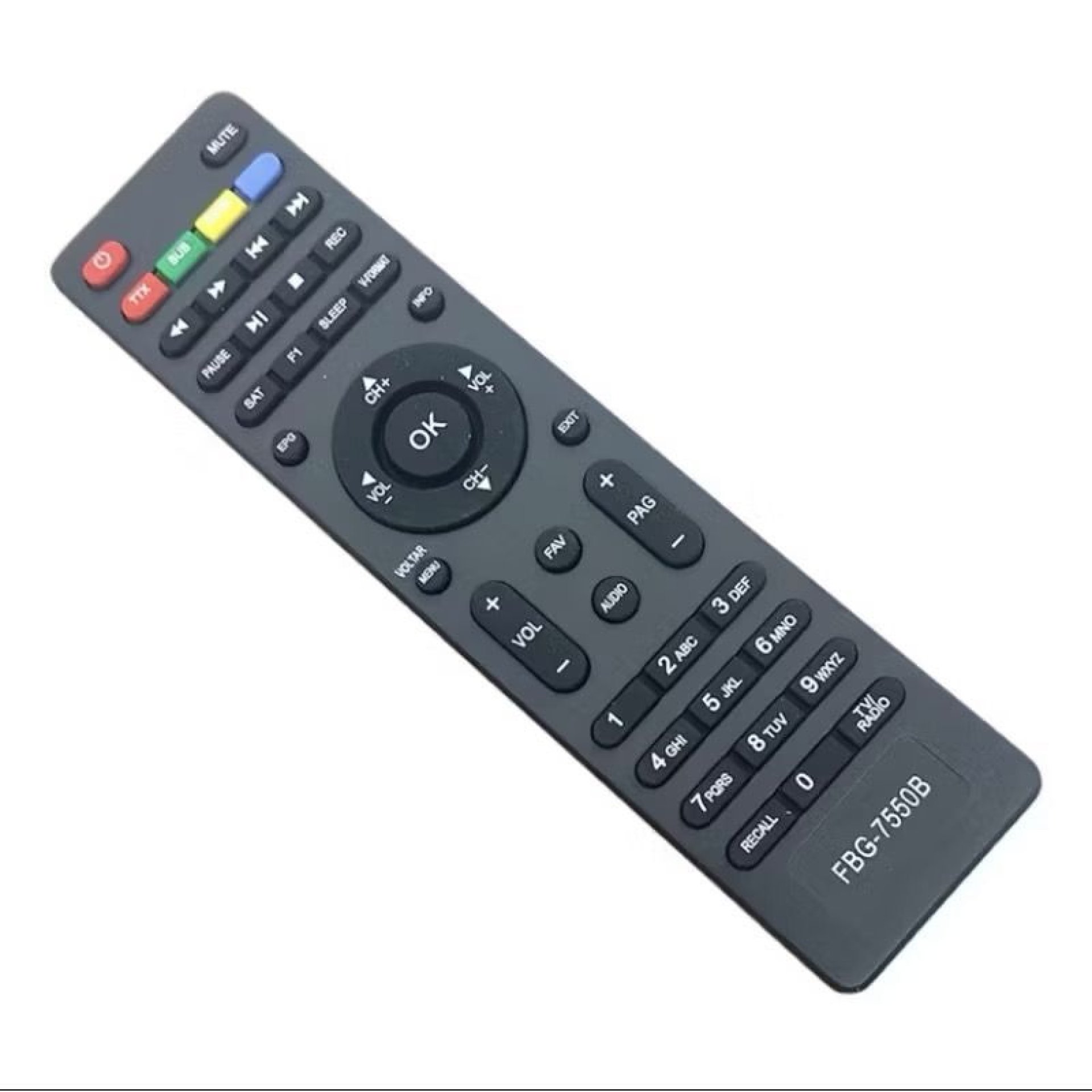 Controle Remoto Fantasia Plus FBG 7478 SKY 7478 FBG 7478 RBR 7478 FBG-7550B com Funções Avançadas e