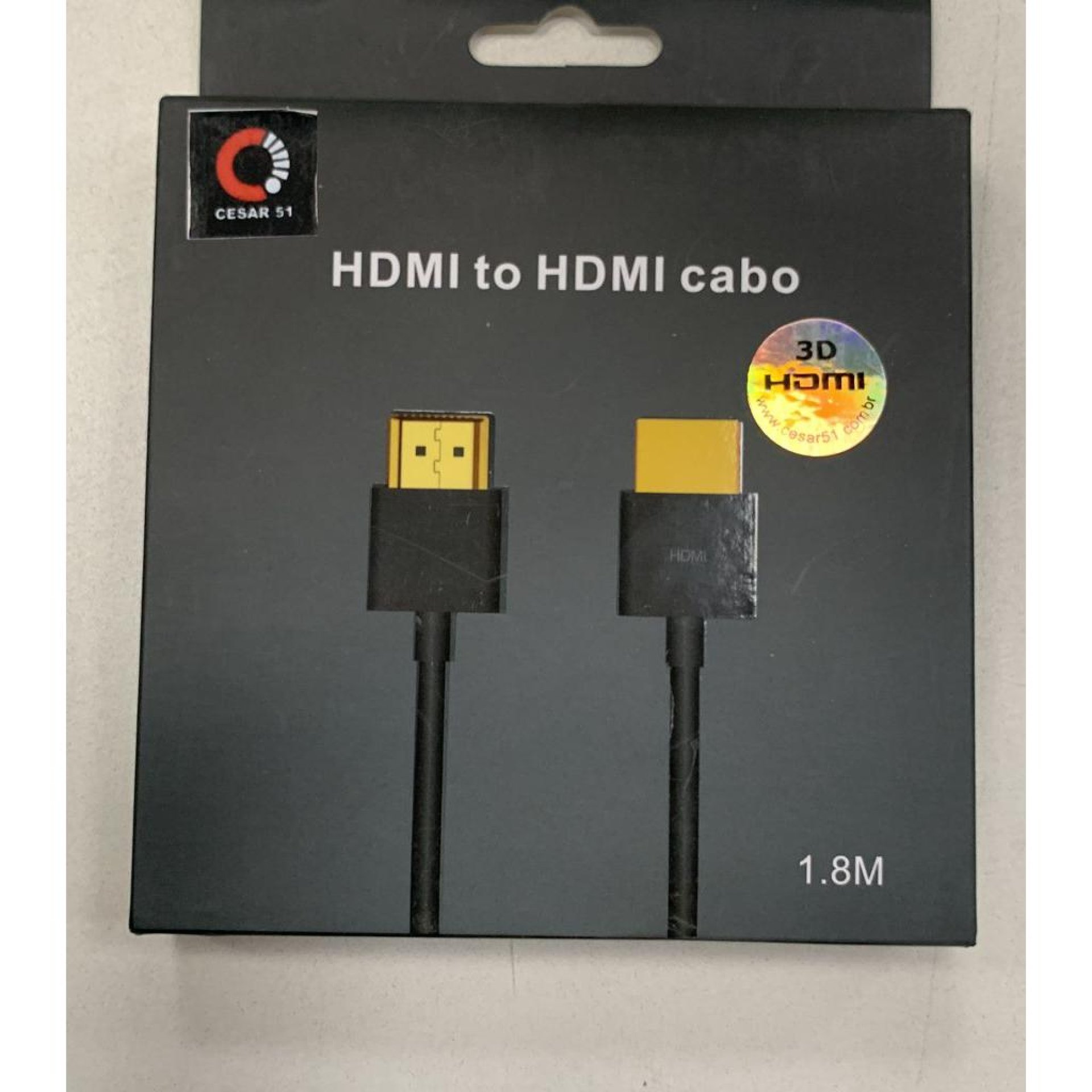 Cabo HDMI 3D 4K dourado de 1.8metros