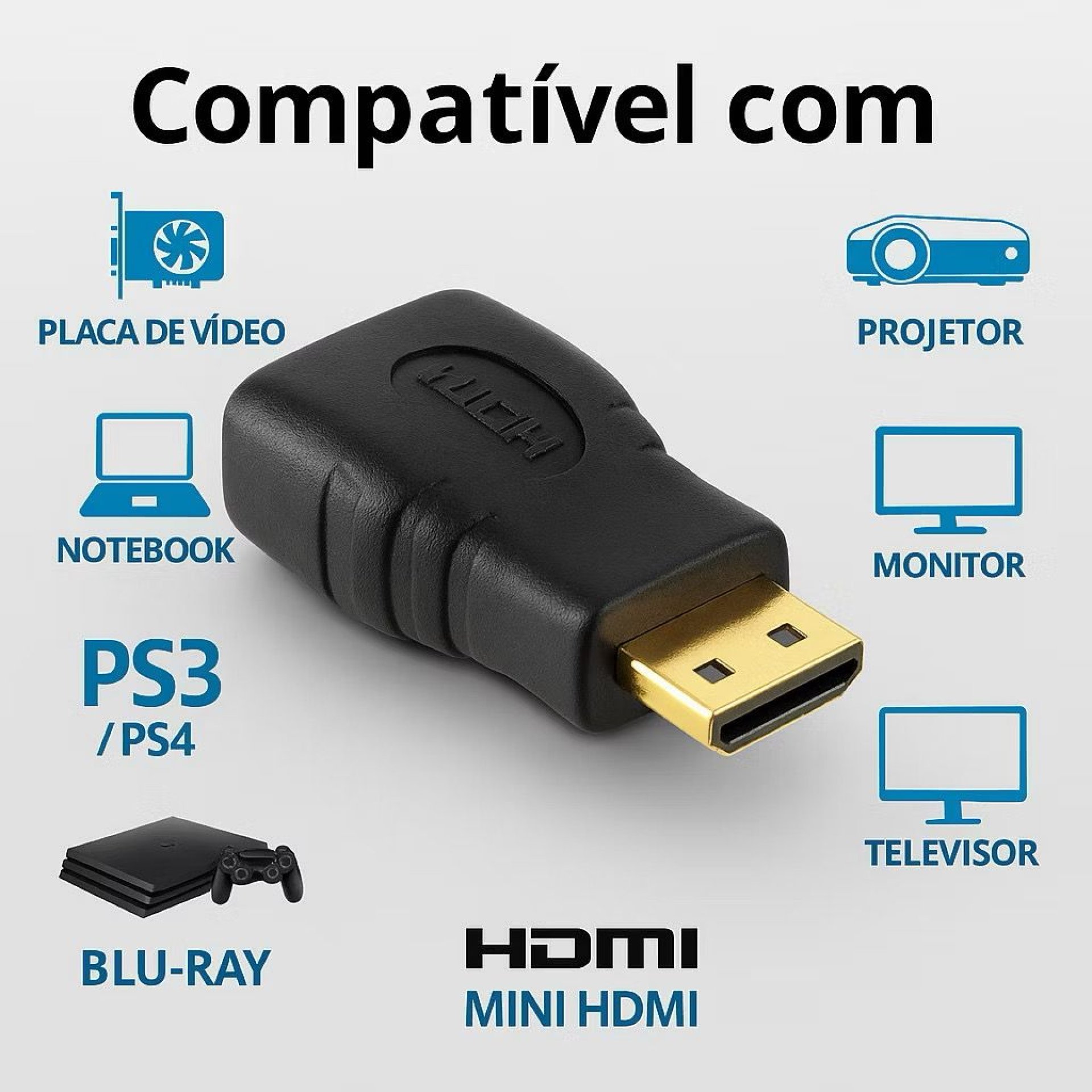 Marca Adaptador HDMIXMICROHADMI Conector HDMI para Transmissão de Vídeo e Áudio Compatível com Micro